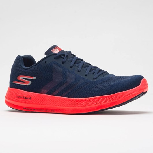 Navy / Coral Orthofeet Skechers GOrun Razor+ Men's Running Shoes | ZYSCT1206