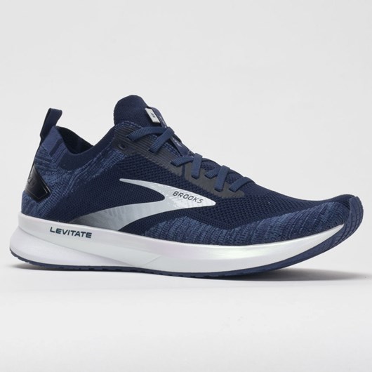 Navy / Gray / White Orthofeet Brooks Levitate 4 Men's Running Shoes | IXPAM6847