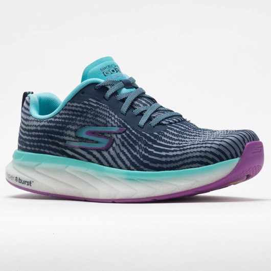 Navy / Multi Orthofeet Skechers GOrun Forza 4 Women's Running Shoes | VHIXT2347