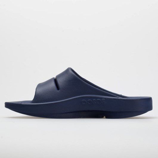 Navy / Navy Orthofeet OOFOS OOahh Sport Men's Slide Sandals | YVMUI2107