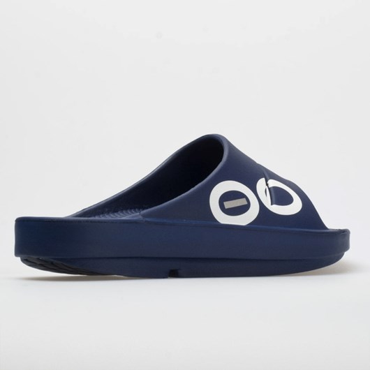 Navy / Navy Orthofeet OOFOS OOahh Sport Men's Slide Sandals | YVMUI2107