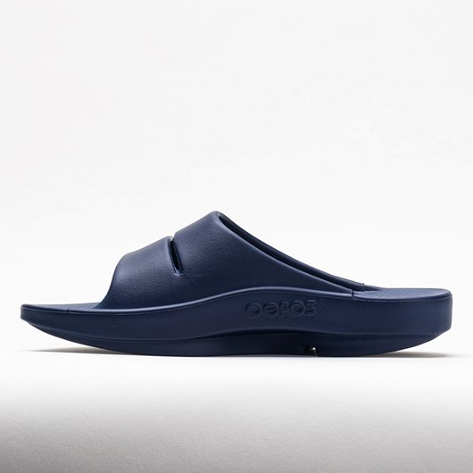 Navy Orthofeet OOFOS OOahh Men's Slide Sandals | EDTIX2641