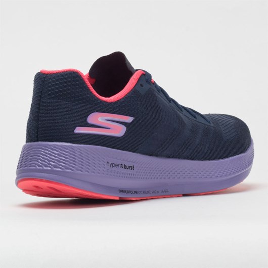 Navy / Purple / Neon Pink Orthofeet Skechers GOrun Razor+ Women's Running Shoes | LEBFM2471