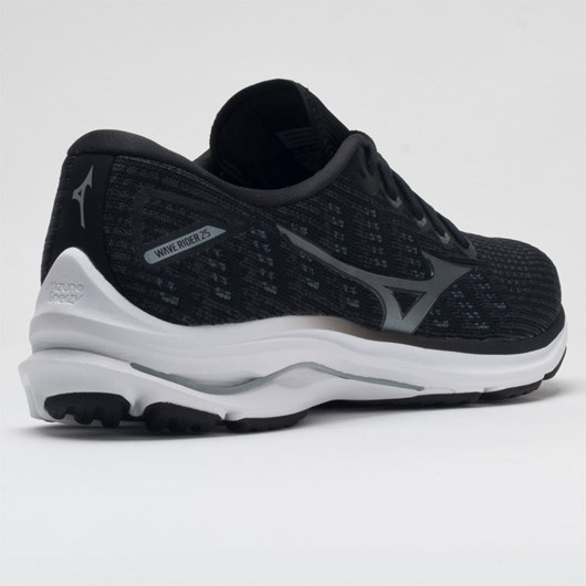 Obsidian / Quarry Orthofeet Mizuno Wave Rider 25 Waveknit Men's Running Shoes | AZFIB6472