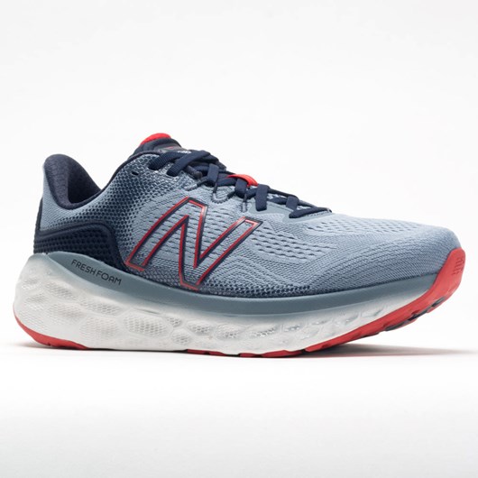 Ocean Gray / Velocity Red / Eclipse Orthofeet New Balance Fresh Foam More v3 Men's Running Shoes | WZXYL4926