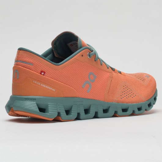 Orange / Sea Orthofeet On Cloud X Men's Running Shoes | YIEXL3487