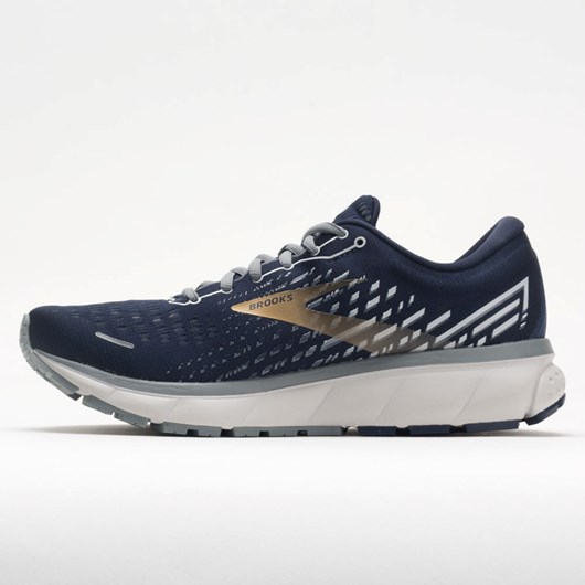 Peacoat / Gray / Gold Orthofeet Brooks Ghost 13 Men's Running Shoes | QEIJL3695