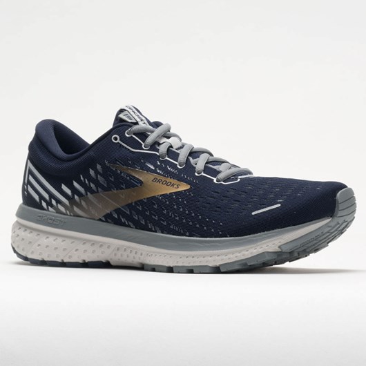 Peacoat / Gray / Gold Orthofeet Brooks Ghost 13 Men's Running Shoes | QEIJL3695