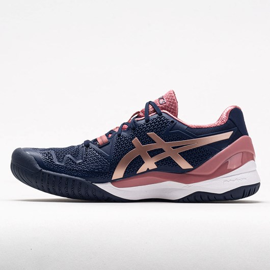 Peacoat / Rose Gold Orthofeet ASICS GEL-Resolution 8 Women's Tennis Shoes | RUKPX8563