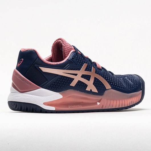 Peacoat / Rose Gold Orthofeet ASICS GEL-Resolution 8 Women's Tennis Shoes | RUKPX8563