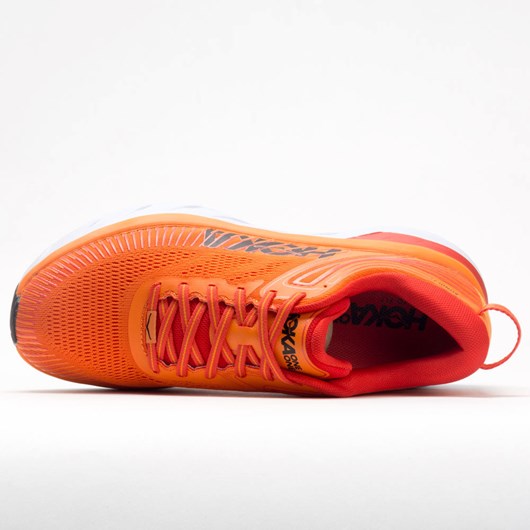 Persimmon Orange / Fiesta Orthofeet Hoka One One Bondi 7 Men's Running Shoes | WKUCB2384