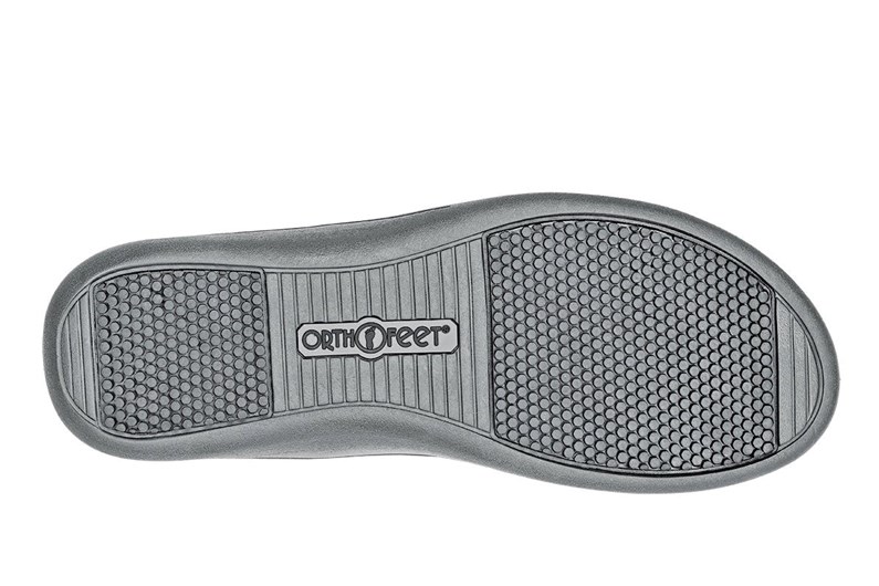 Pewter Orthofeet Arch Support Orthotic Women's Flip Flops | QXUYH1052