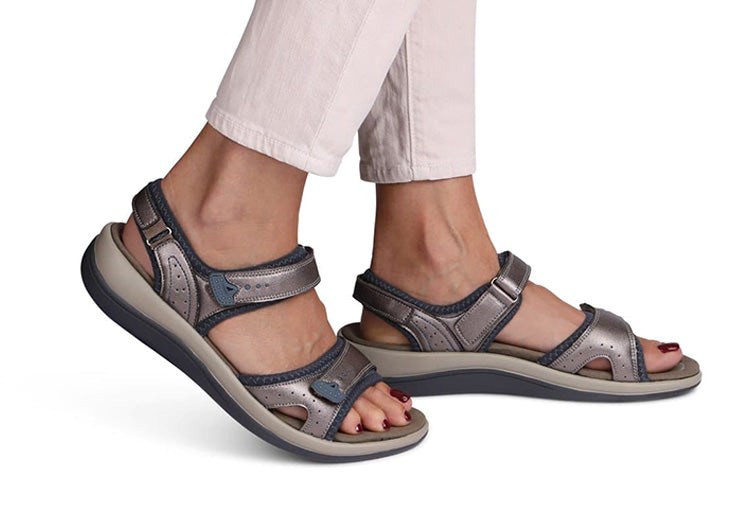 Pewter Orthofeet Orthopedic Women's Sandals | FXGPZ3827