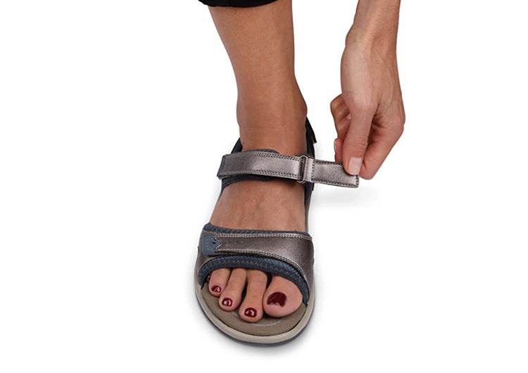 Pewter Orthofeet Orthopedic Women's Sandals | FXGPZ3827