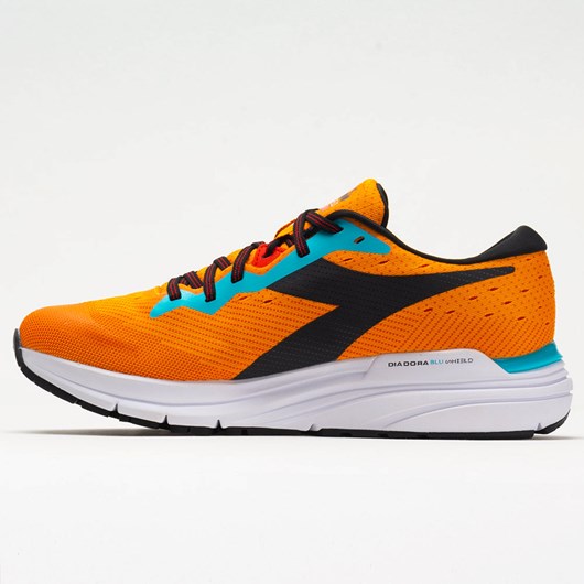 Saffron / Black / Fiesta Orthofeet Diadora Mythos Blushield 6 Men's Running Shoes | CBJFR1374