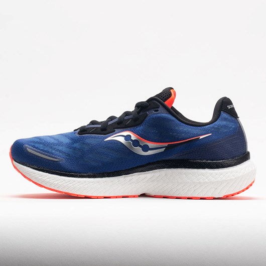 Sapphire / VIZI Red Orthofeet Saucony Triumph 19 Men's Running Shoes | UTQLS9523