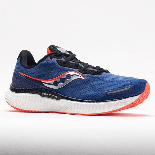 Sapphire / VIZI Red Orthofeet Saucony Triumph 19 Men's Running Shoes | UTQLS9523