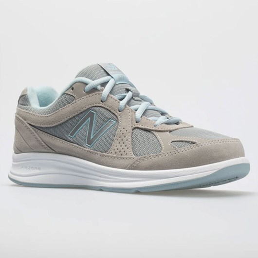 Silver / Aqua Orthofeet New Balance 877 Women's Walking Shoes | FXDBA8263