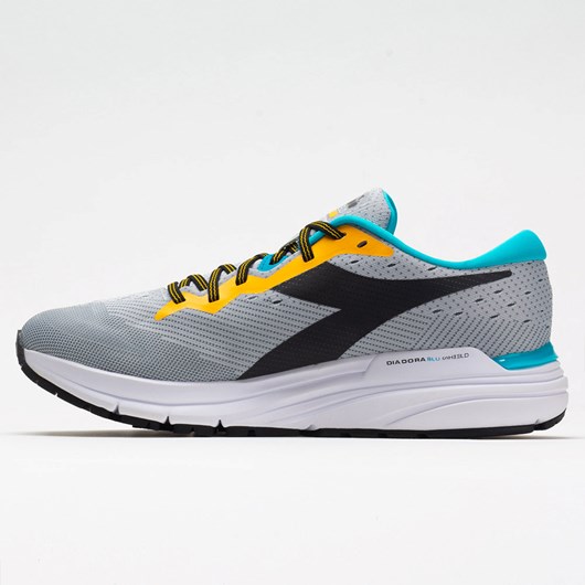 Silver / Black / Saffron Orthofeet Diadora Mythos Blushield 6 Men's Running Shoes | IZCND0384