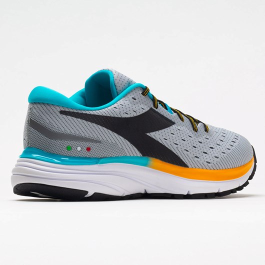 Silver / Black / Saffron Orthofeet Diadora Mythos Blushield 6 Men's Running Shoes | IZCND0384