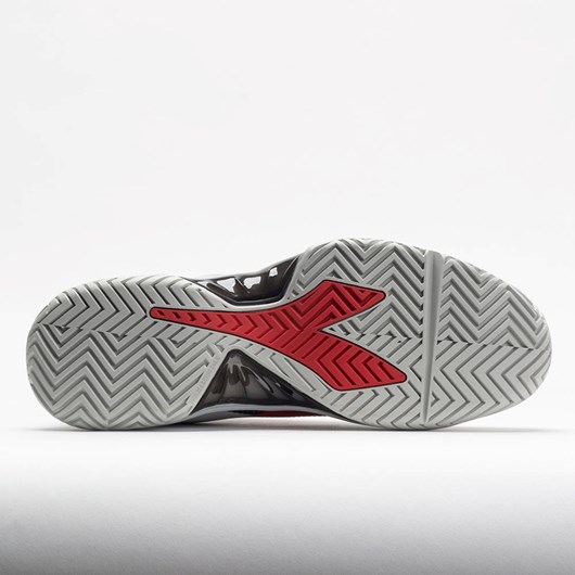 Silver / Fiery Red Orthofeet Diadora B.Icon AG Men's Tennis Shoes | XVMNO6189