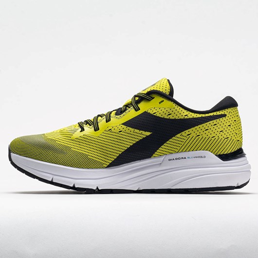 Sulphur Spring / Black / White Orthofeet Diadora Mythos Blushield 6 Men's Running Shoes | YJROE3204