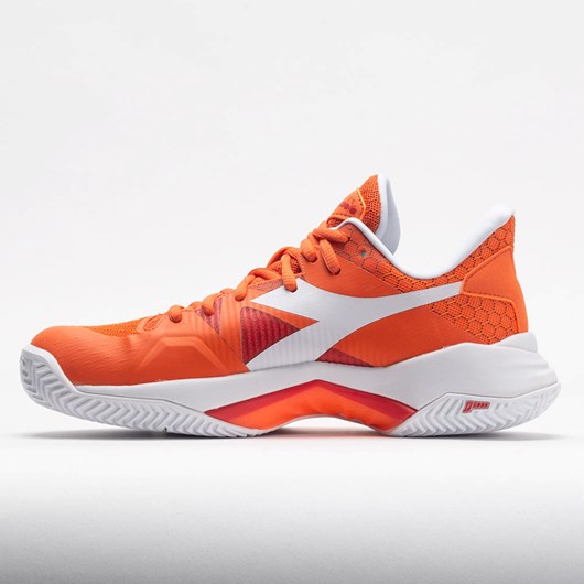 Vermillion Orange / White Orthofeet Diadora B.Icon Clay Women's Tennis Shoes | LMKAB5632