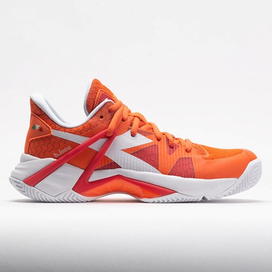 Vermillion Orange / White Orthofeet Diadora B.Icon Clay Women\'s Tennis Shoes | LMKAB5632