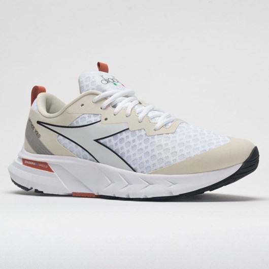 White / Almond Milk / Mecca Orange Orthofeet Diadora Mythos Blushield Volo Men's Running Shoes | KPAXG9843