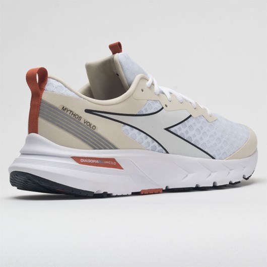 White / Almond Milk / Mecca Orange Orthofeet Diadora Mythos Blushield Volo Men's Running Shoes | KPAXG9843