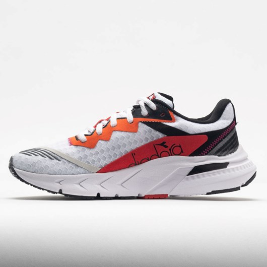 White / Black / Fiery Red Orthofeet Diadora Mythos Blushield Volo 2 Women's Running Shoes | SMXFQ8201