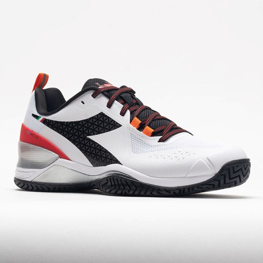 White / Black / Fiery Red Orthofeet Diadora Blushield Torneo AG Men's Tennis Shoes | YAEQJ7286