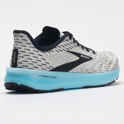 White / Black / Iced Aqua Orthofeet Brooks Hyperion Tempo Men's Running Shoes | OSRGN2638