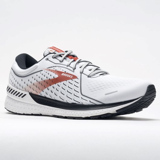 White / Black / Orange Orthofeet Brooks Adrenaline GTS 21 Men's Running Shoes | FRKGC7095