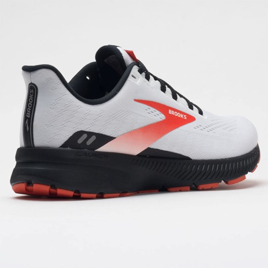 White / Black / Red Clay Orthofeet Brooks Launch 8 Men's Running Shoes | HFJUR2095