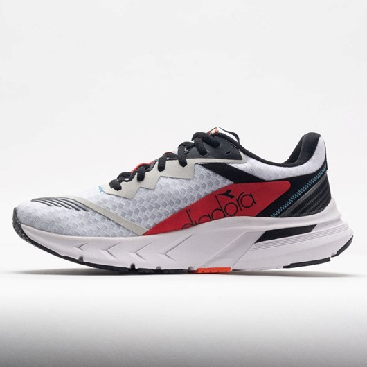 White / Black / Vermillion Orange Orthofeet Diadora Mythos Blushield Volo 2 Men's Running Shoes | VPDZA6190