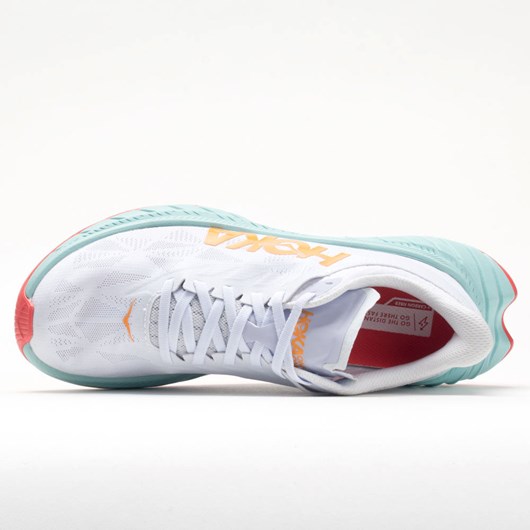 White / Blazing Orange Orthofeet Hoka One One Carbon X 2 Women's Running Shoes | MXFJP7698