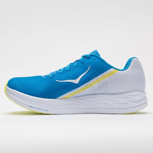 White / Diva Blue Orthofeet Hoka One One Rocket X Men's Running Shoes | YHWCK0597