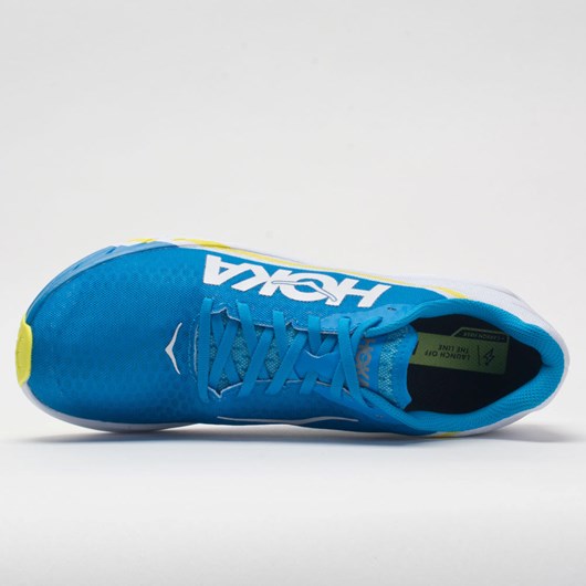 White / Diva Blue Orthofeet Hoka One One Rocket X Men's Running Shoes | YHWCK0597