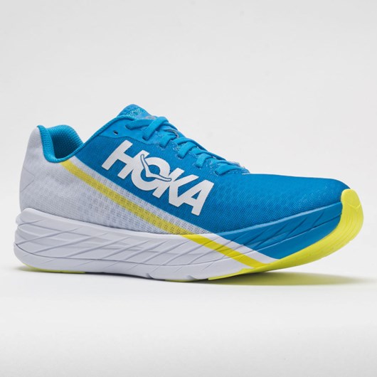 White / Diva Blue Orthofeet Hoka One One Rocket X Men's Running Shoes | YHWCK0597