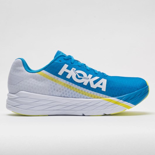 White / Diva Blue Orthofeet Hoka One One Rocket X Men\'s Running Shoes | YHWCK0597