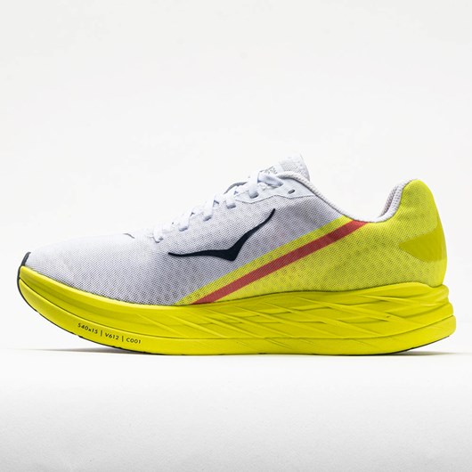 White / Evening Primrose Orthofeet Hoka One One Rocket X Men's Running Shoes | OBIEZ1970