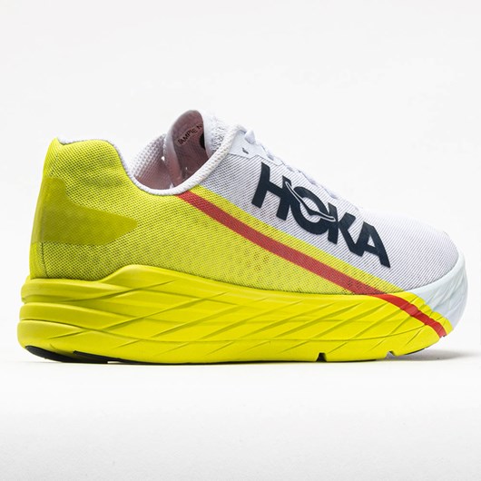 White / Evening Primrose Orthofeet Hoka One One Rocket X Men's Running Shoes | OBIEZ1970