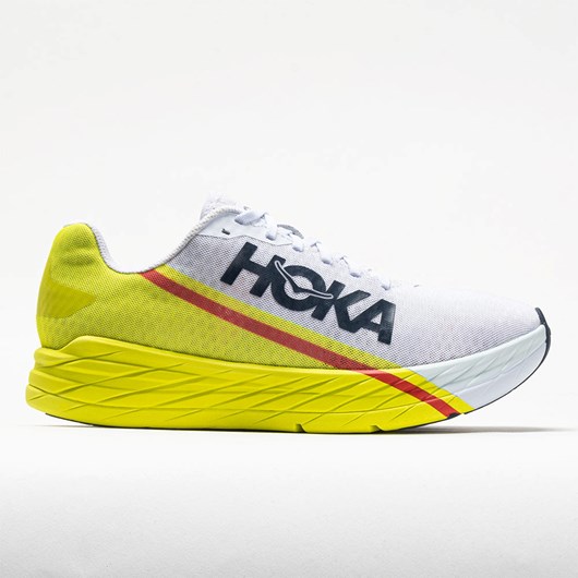 White / Evening Primrose Orthofeet Hoka One One Rocket X Men\'s Running Shoes | OBIEZ1970