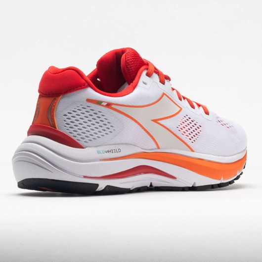 White / Fiery Red Orthofeet Diadora Mythos Blushield Vortice 7 Women's Running Shoes | GQOZN9258