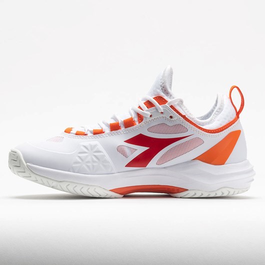 White / Fiery Red Orthofeet Diadora Speed Blushield Fly AG Women's Tennis Shoes | MZFXA6251