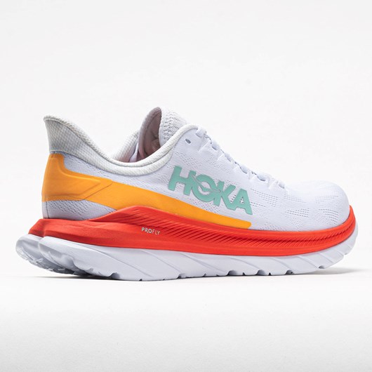 White / Fiesta Orthofeet Hoka One One Mach 4 Men's Running Shoes | TNVUF5102