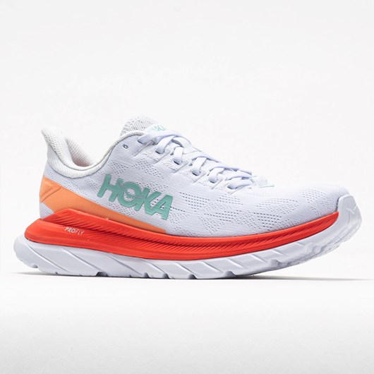 White / Fiesta Orthofeet Hoka One One Mach 4 Women's Running Shoes | ZFKBJ9563