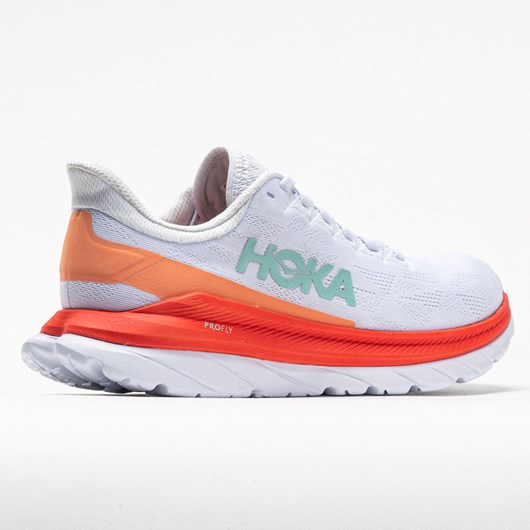 White / Fiesta Orthofeet Hoka One One Mach 4 Women's Running Shoes | ZFKBJ9563