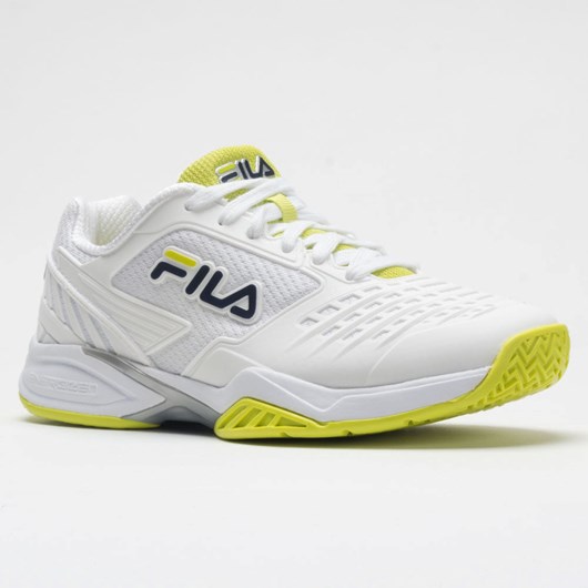 White / Fila Navy / Wild Lime Orthofeet Fila Axilus 2 Energized Women's Tennis Shoes | KJSGW5281